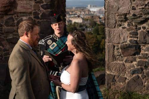 Elopement wedding ceremony Edinburgh