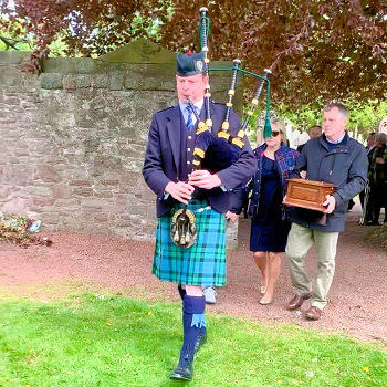 bagpiper for interment of ashes