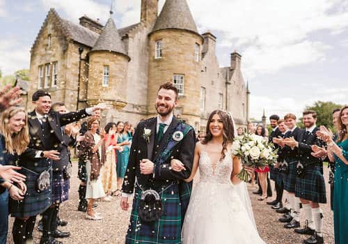 Bagpiper for Confetti Shower