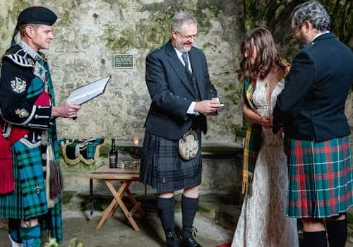 Inchcolm-Abbey-Wedding-Ceremony-Exchanging-rings