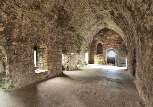 Wedding ceremony on Inchcolm Island Abbey dormitory