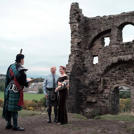 Elopement ceremony at St Anthony’s Chapel in Edinburgh